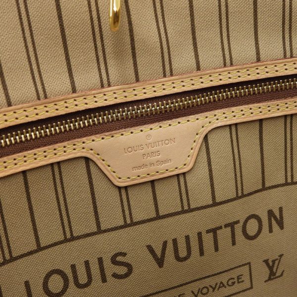 lv0975 6 Louis Vuitton Monogram Neverfull MM Tote Bag Beige