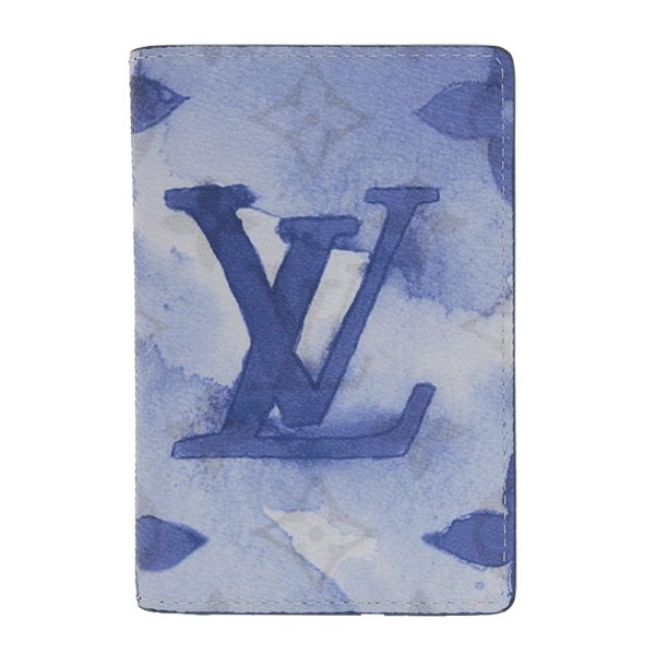 lv1066 1 Louis Vuitton Watercolor Monogram Organizer de Poche Card Case Leather Brown