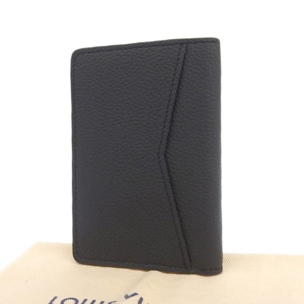 lv1227 2 Louis Vuitton Organizer Depoche Card Case Business Card Holder Leather Noir