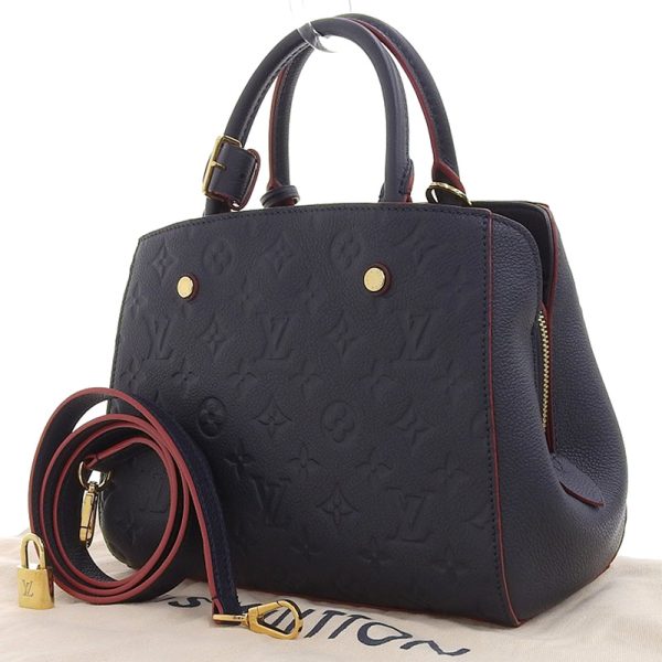 lv1235 2 Louis Vuitton Montaigne Handbag Empreinte Marine Rouge