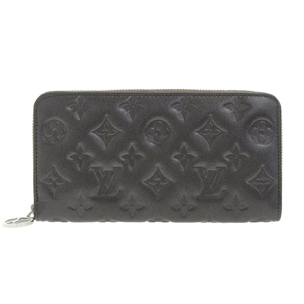 lv1242 1 Louis Vuitton Lamb Leather Zippy Wallet Long Wallet Anthracite