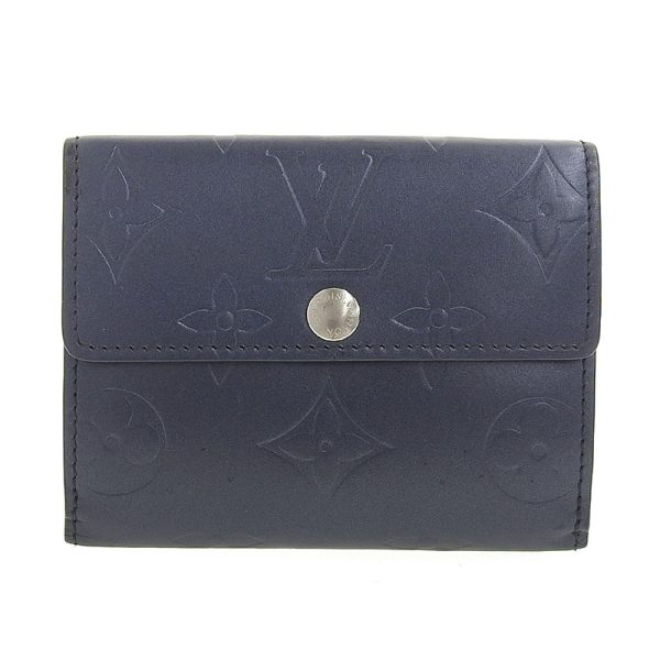 lv1351 1 Louis Vuitton Matte Ludlow Bifold Wallet Compact Wallet Navy