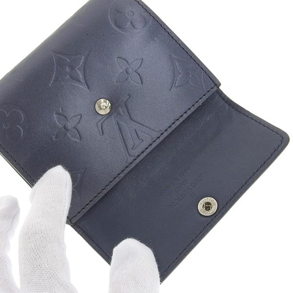 lv1351 5 Louis Vuitton Matte Ludlow Bifold Wallet Compact Wallet Navy