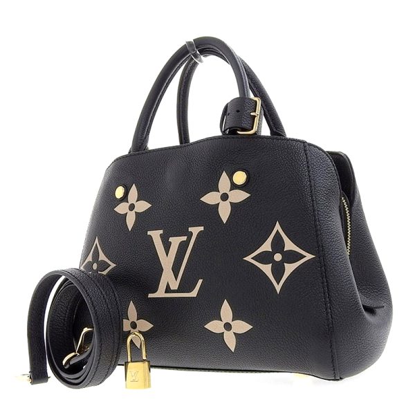 lv1365 2 Louis Vuitton Empreinte Montaigne Handbag Black Beige