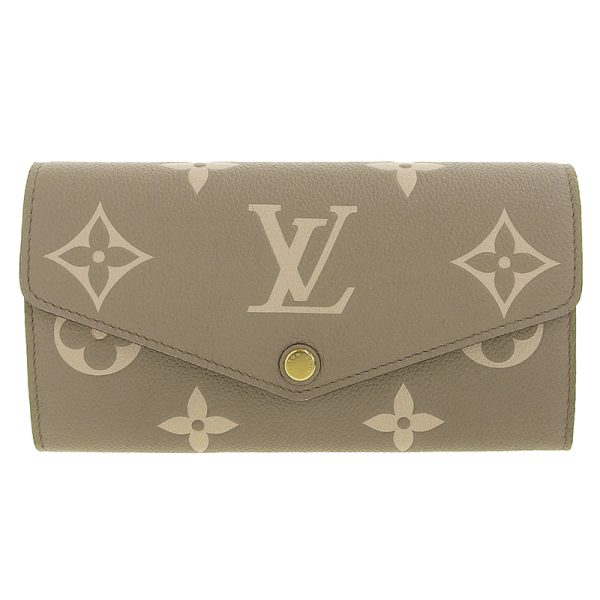 lv1378 1 Louis Vuitton Bicolor Monogram Empreinte Portefeuille Sarah Tourtrail Crème