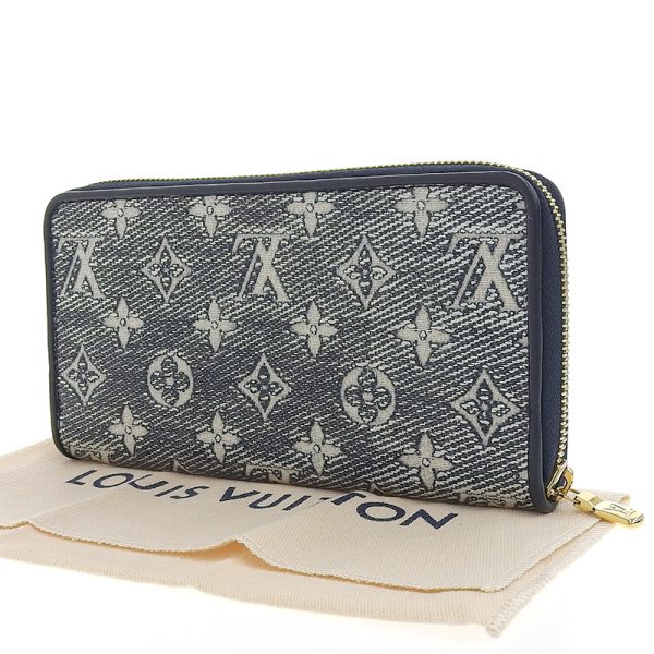 lv1390 2 Louis Vuitton Jacquard Zippy Wallet Round Zipper Long Wallet