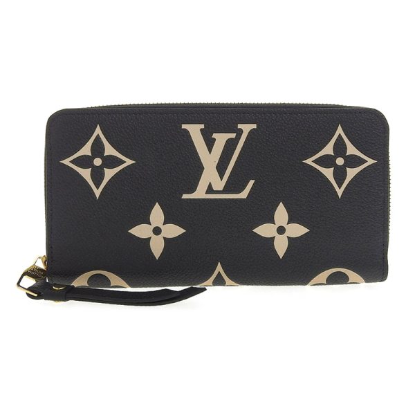 lv1392 1 Louis Vuitton Empreinte Zippy Wallet Long Wallet Black Beige