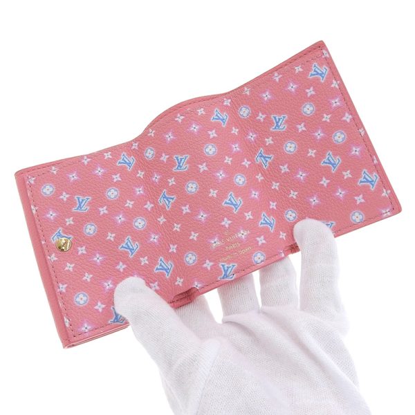 lv1403 5 Louis Vuitton Rock Mini Trifold Wallet Portefeuil in Taurillon Pink