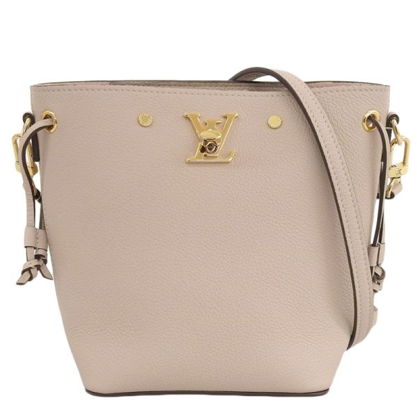 lv1447 1 Louis Vuitton Nano Lock Me Shoulder Bag Pink Beige