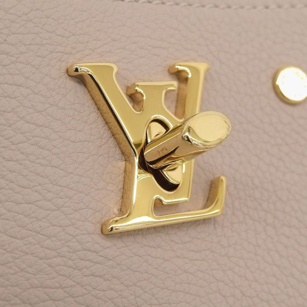 lv1447 4 Louis Vuitton Nano Lock Me Shoulder Bag Pink Beige