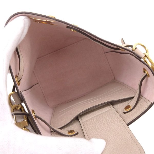 lv1447 5 Louis Vuitton Nano Lock Me Shoulder Bag Pink Beige