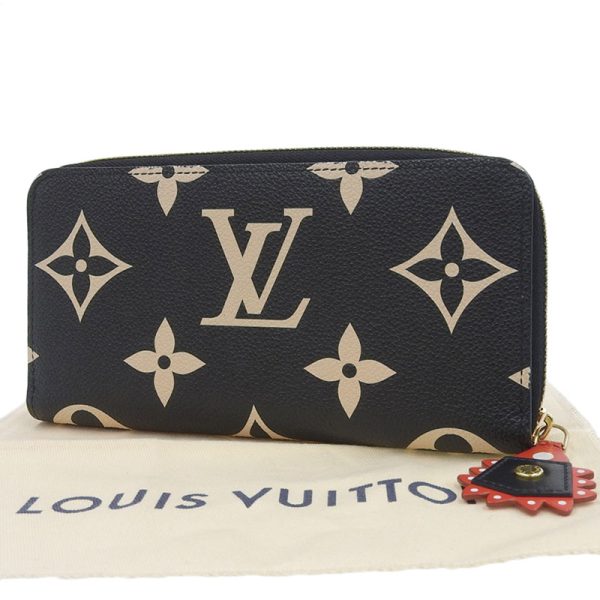 lv1497 2 Louis Vuitton Monogram Empreinte Zippy Wallet Crafty Noir Beige