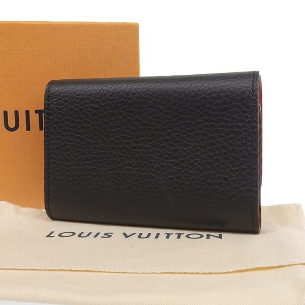 lv1508 2 Louis Vuitton Monogram Noir Hot Pink Portefeuil Capucines Compact Wallet