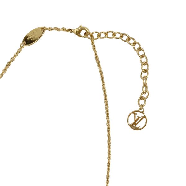 m00592 03 Louis Vuitton Collier Blooming Strass Flower Chain Charm Necklace Gold