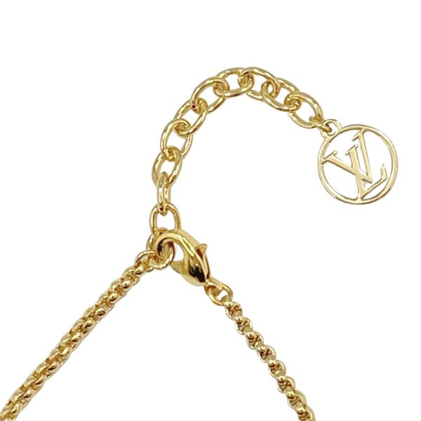 m00758 04 Louis Vuitton By Night Logo LV Circle Chain Bracelet Gold