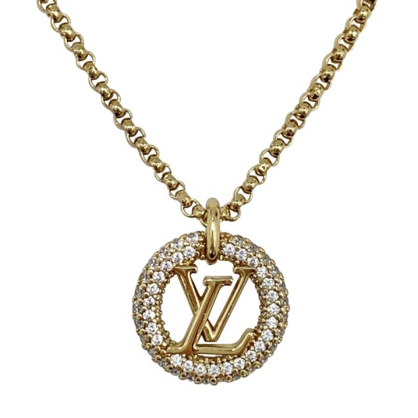 m00759 01 Louis Vuitton Coiller Louise Monogram LV Circle By Night Pendant Gold