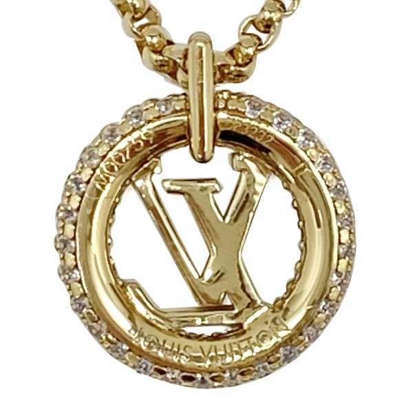 m00759 04 Louis Vuitton Coiller Louise Monogram LV Circle By Night Pendant Gold