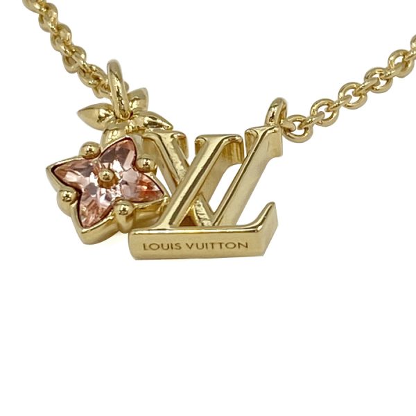 m00783 03 Louis Vuitton Coiller Strass Lulgram Monogram Flower Pendant Pink Gold