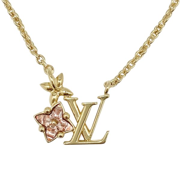 m00783 07 Louis Vuitton Coiller Strass Lulgram Monogram Flower Pendant Pink Gold