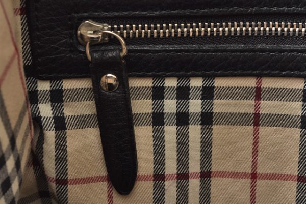 m211210 41 bur 8 Burberry Mini Vintage Check Boston Calf Handbag Black