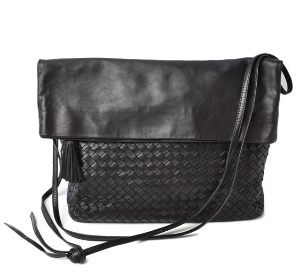 m2204 03 bv 1 Bottega Veneta Mens Bag Vintage Leather Messenger Bag Black