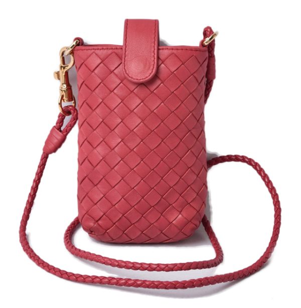 m2204 47 bv 1 Bottega Veneta Intrecciato Nappa Leather Pouch Dark Pink