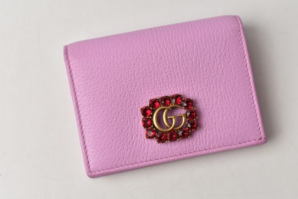 m2206 22 g 2 GUCCI Folding Wallet Leather Pink