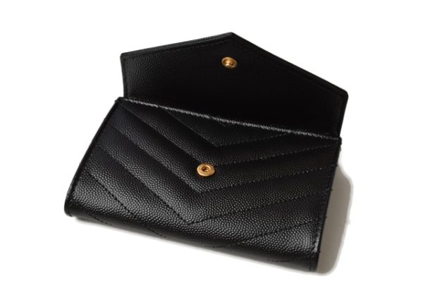 m2206 28 ysl 3 Saint Laurent Mini Wallet Card Case Monogram Envelope Black