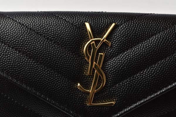 m2206 28 ysl 7 Saint Laurent Mini Wallet Card Case Monogram Envelope Black