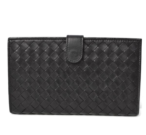 m2209 47 bv 1 Bottega Veneta Continental Wallet Intrecciato Wallet Black