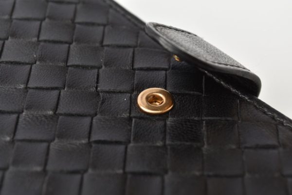 m2209 47 bv 14 Bottega Veneta Continental Wallet Intrecciato Wallet Black