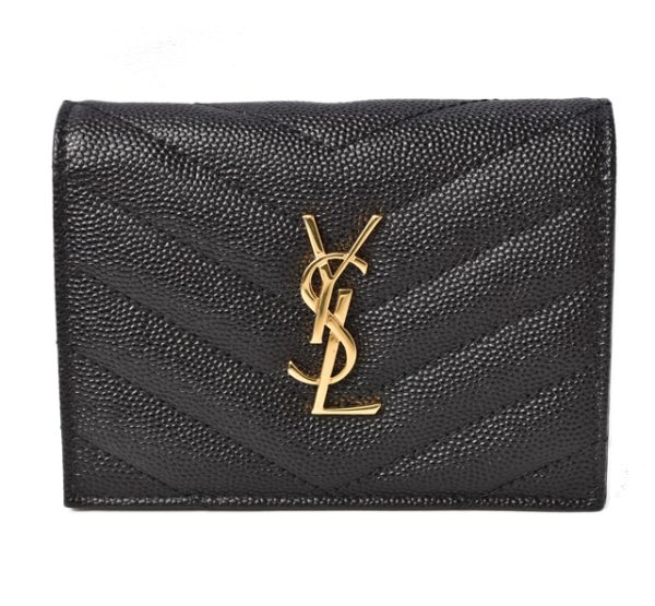 m2211 16 ysl 1 Saint Laurent Paris Mini Wallet Card Case Monogram Black