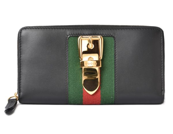 m221216 51 g 1 GUCCI Sylvie Long Wallet Leather Black