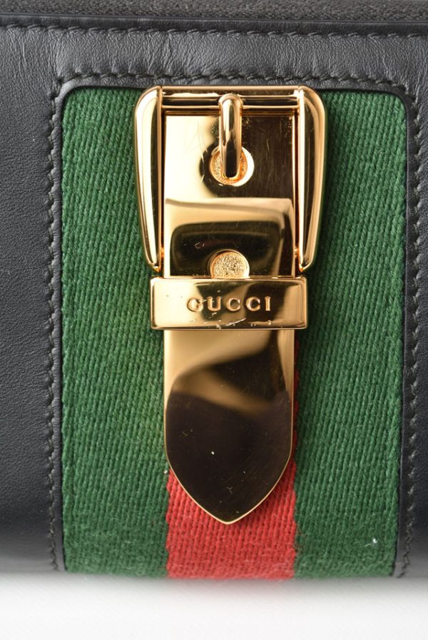 m221216 51 g 2 GUCCI Sylvie Long Wallet Leather Black