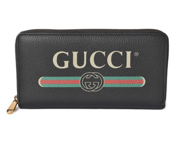 m221216 58 g 1 GUCCI Wallet Vintage Logo Print Leather Black