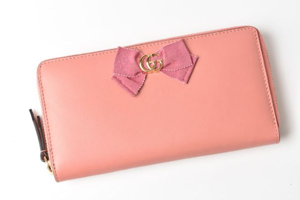 m2301 15 g 2 GUCCI Wallet GG Marmont Leather Pink