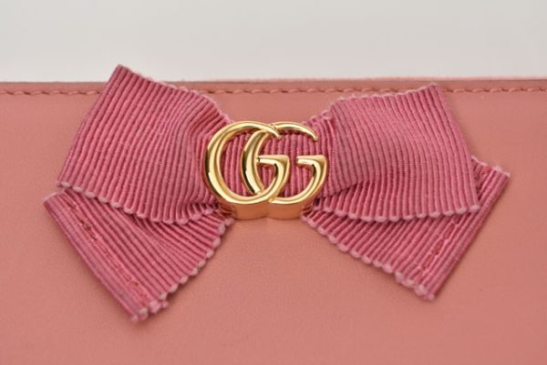 m2301 15 g 5 GUCCI Wallet GG Marmont Leather Pink