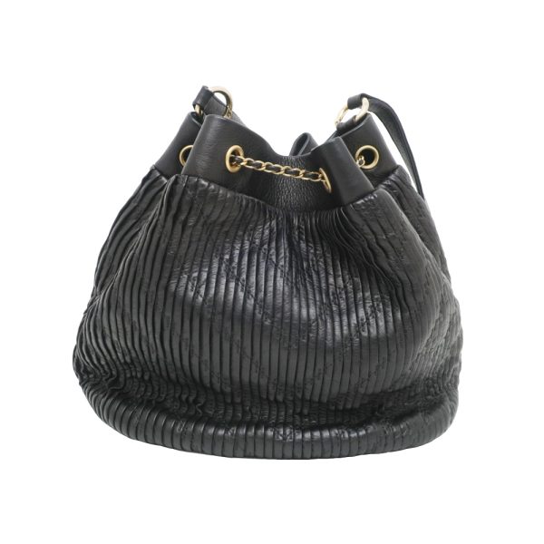 m2404 05 806409mr 01 Chanel Drawstring Chain Shoulder Bag Black