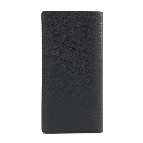 m30285 02 Louis Vuitton Long Wallet Bi fold Portefeuille Brazza Taiga Noir