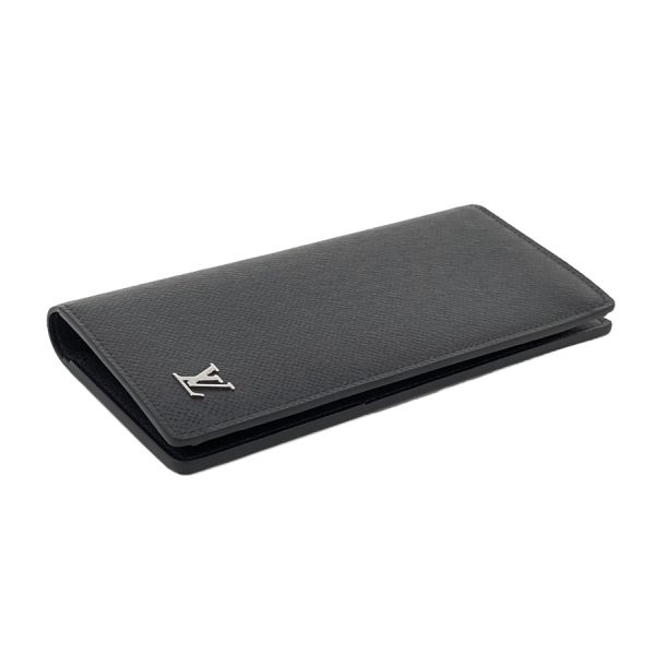 m30285 03 Louis Vuitton Long Wallet Bi fold Portefeuille Brazza Taiga Noir