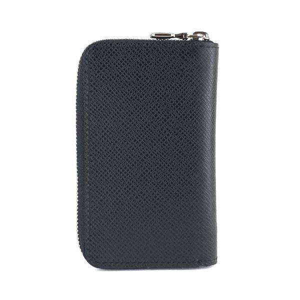 m30511 02 Louis Vuitton Taiga Leather Round Zipper Coin Case Noir