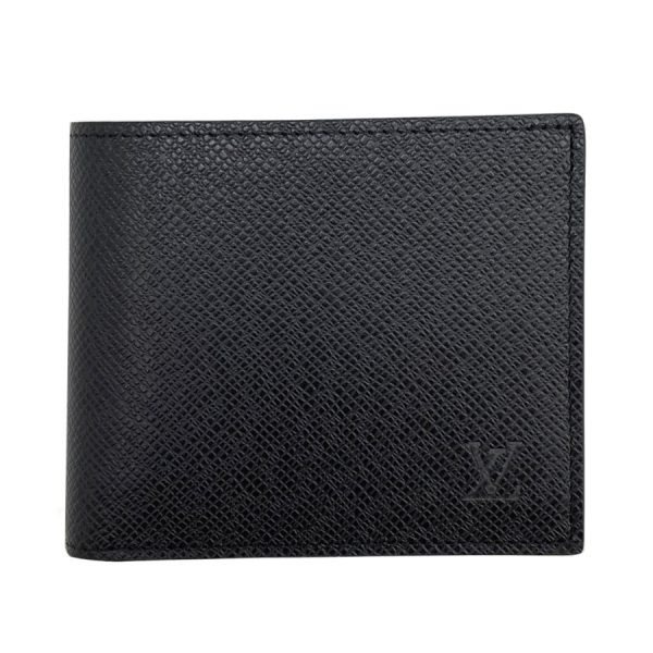 m30865 01 Louis Vuitton Taiga Leather Bifold Wallet Noir