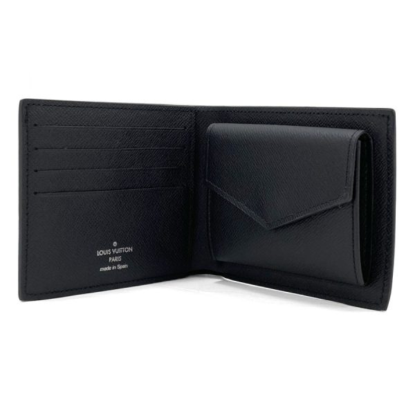 m30865 04 Louis Vuitton Taiga Leather Bifold Wallet Noir