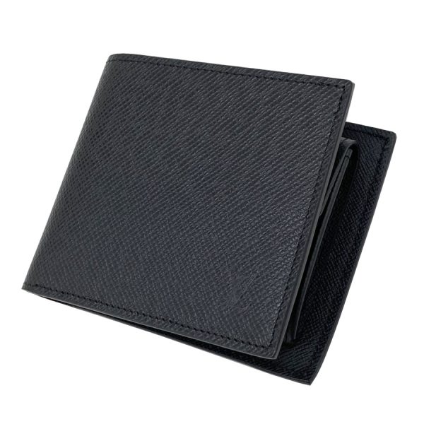 m30865 07 Louis Vuitton Taiga Leather Bifold Wallet Noir