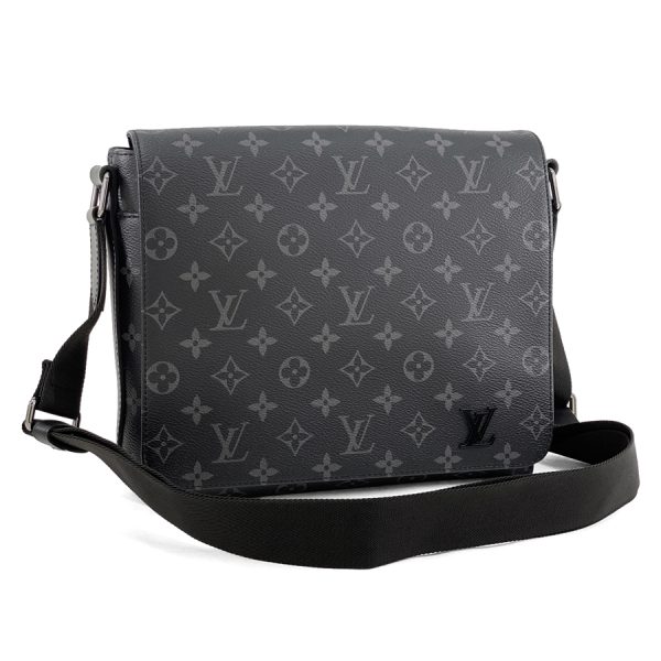 m45272 01 Louis Vuitton Monogram Eclipse Leather Shoulder Bag