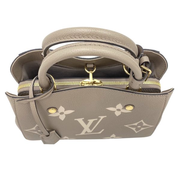 m45489 05 Louis Vuitton Monogram Empreinte Leather Handbag Beige