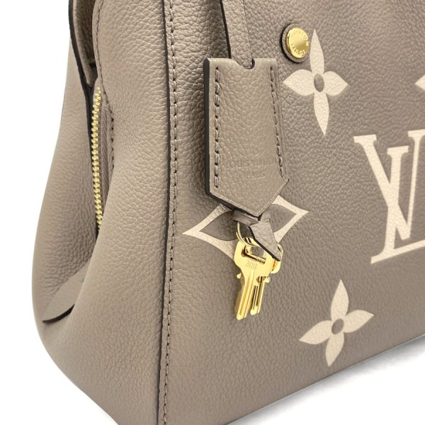 m45489 08 Louis Vuitton Monogram Empreinte Leather Handbag Beige