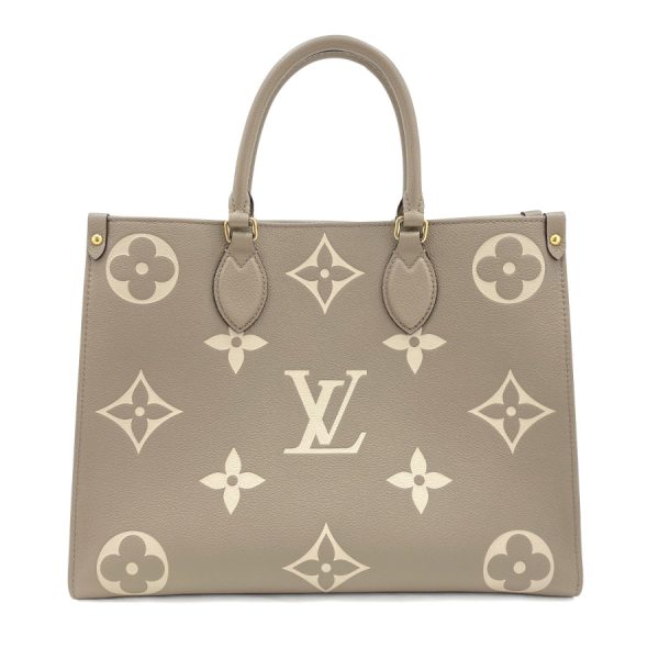 m45494 01 Louis Vuitton Monogram Empreinte Leather Handbag Beige