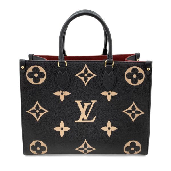 m45495 01 Louis Vuitton Monogram Empreinte Leather Handbag Black Beige