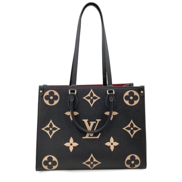 m45495 03 Louis Vuitton Monogram Empreinte Leather Handbag Black Beige